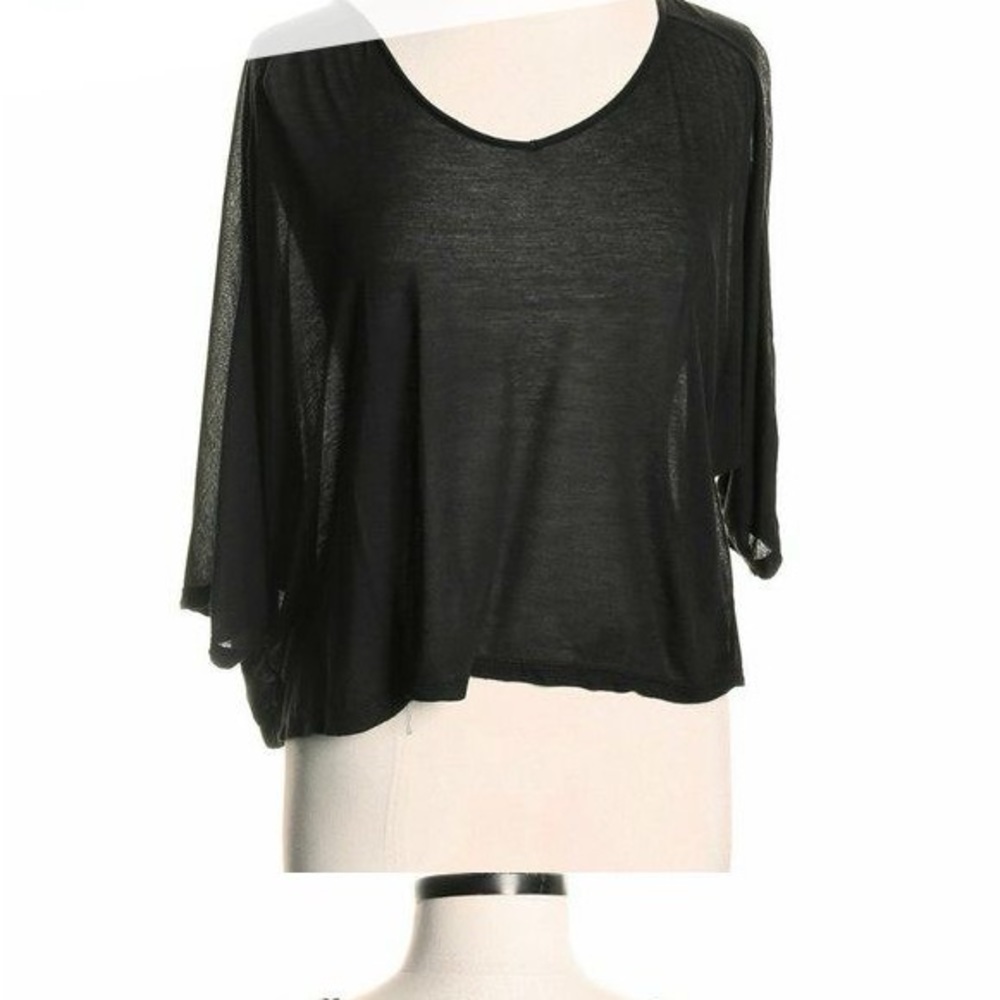 Brandy Melville Black Open Bowed shirt